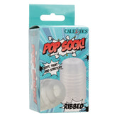 Pop Sock Ribbed Clear Soft Tight Stretchy Reversible Masturbator Sleeve Strokers - Cup|Egg